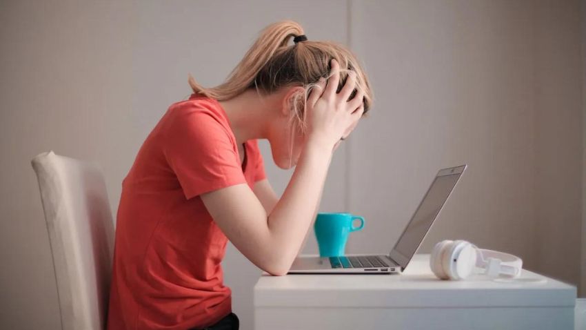 Woman at a computer