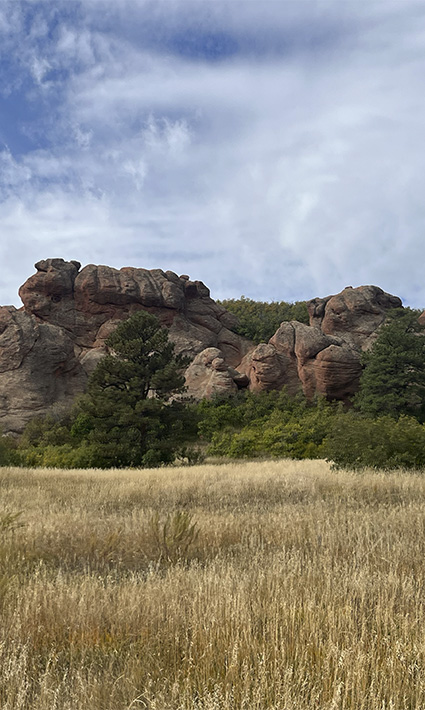 Beautiful mountain scenery at Sandstone Ranch Park in Longmont, Colorado.