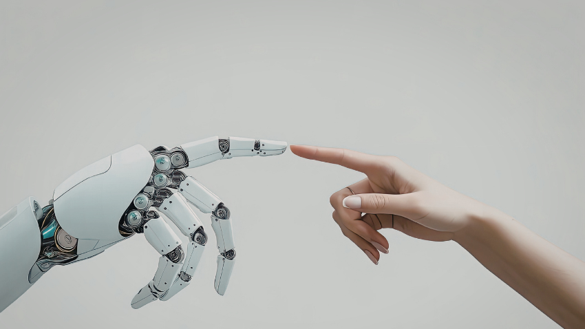 Chatbot vs therapist - human hand versus digital hand showing difference between being known and being analyzed - Castle Rock therapy AC3